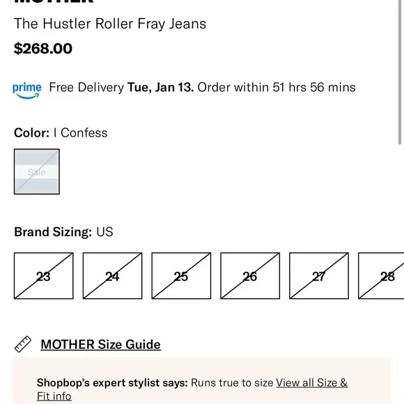 MOTHER The Hustler Roller Fray Jeans 28 - Picture 4 of 9